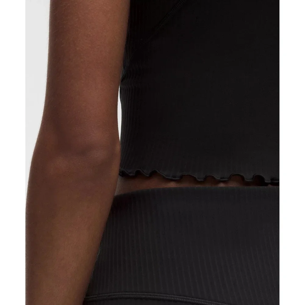 945-Lululemon Align Lettuce-Hem Tank Top-Black